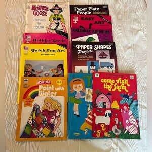 Vintage kids craft ,coloring books, paper art,holiday cards, calendar activitie